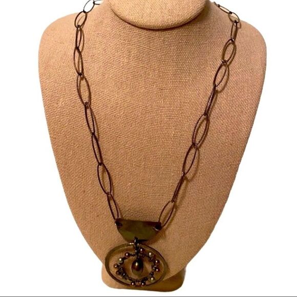 Artisan Jewelry - Beautiful Large Link Sterling Silver & Black Pearl Necklace.